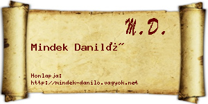Mindek Daniló névjegykártya